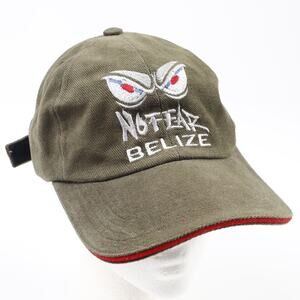 No Fear Belize Sol Del Caribe Beach Wear 100% Cotton H&L Ball Cap Hat Green